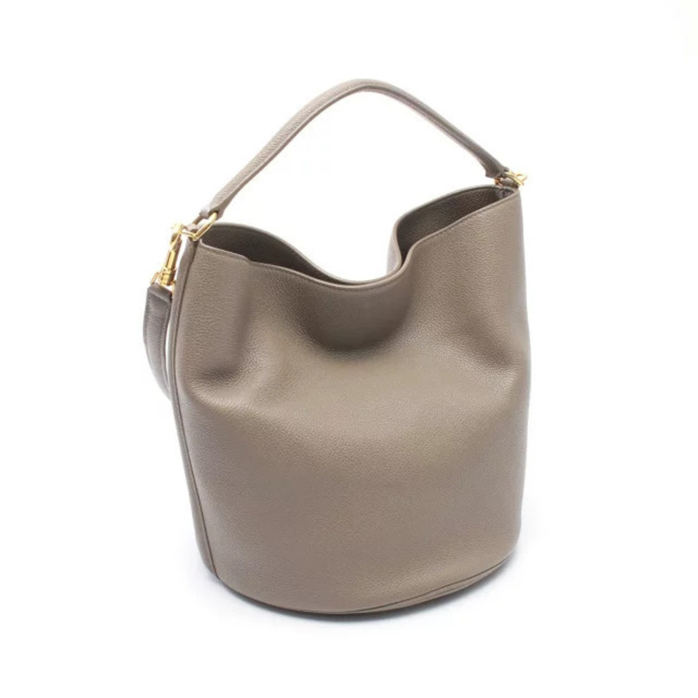 Celine Handbag Beige Leather Bucket Tan